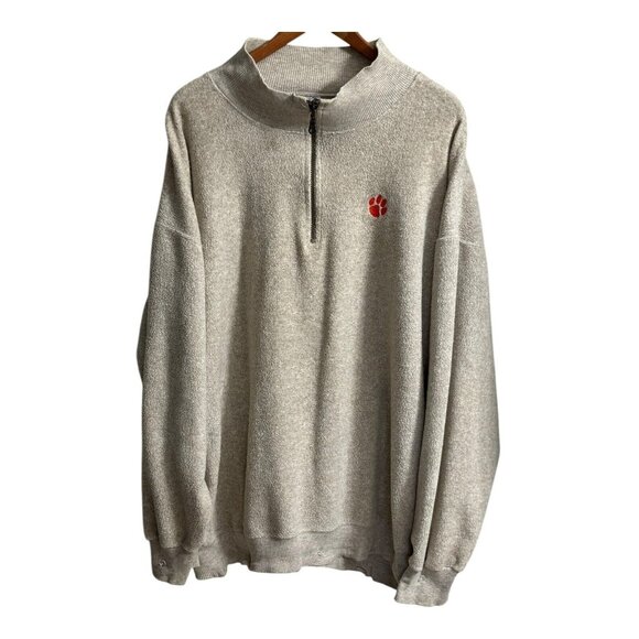 Rugged Sweats Clemson University Fleece Quarter Zip Jacket XL Heather Gray USA - Picture 2 of 13